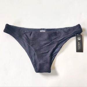 Tavik Ribbed Texture Black bikini bottom